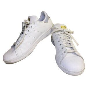 Adidas Stan Smith White Leather Sneakers With Gold Accents Size 8.5 US